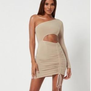 Slinky seam-free one shoulder dress mini